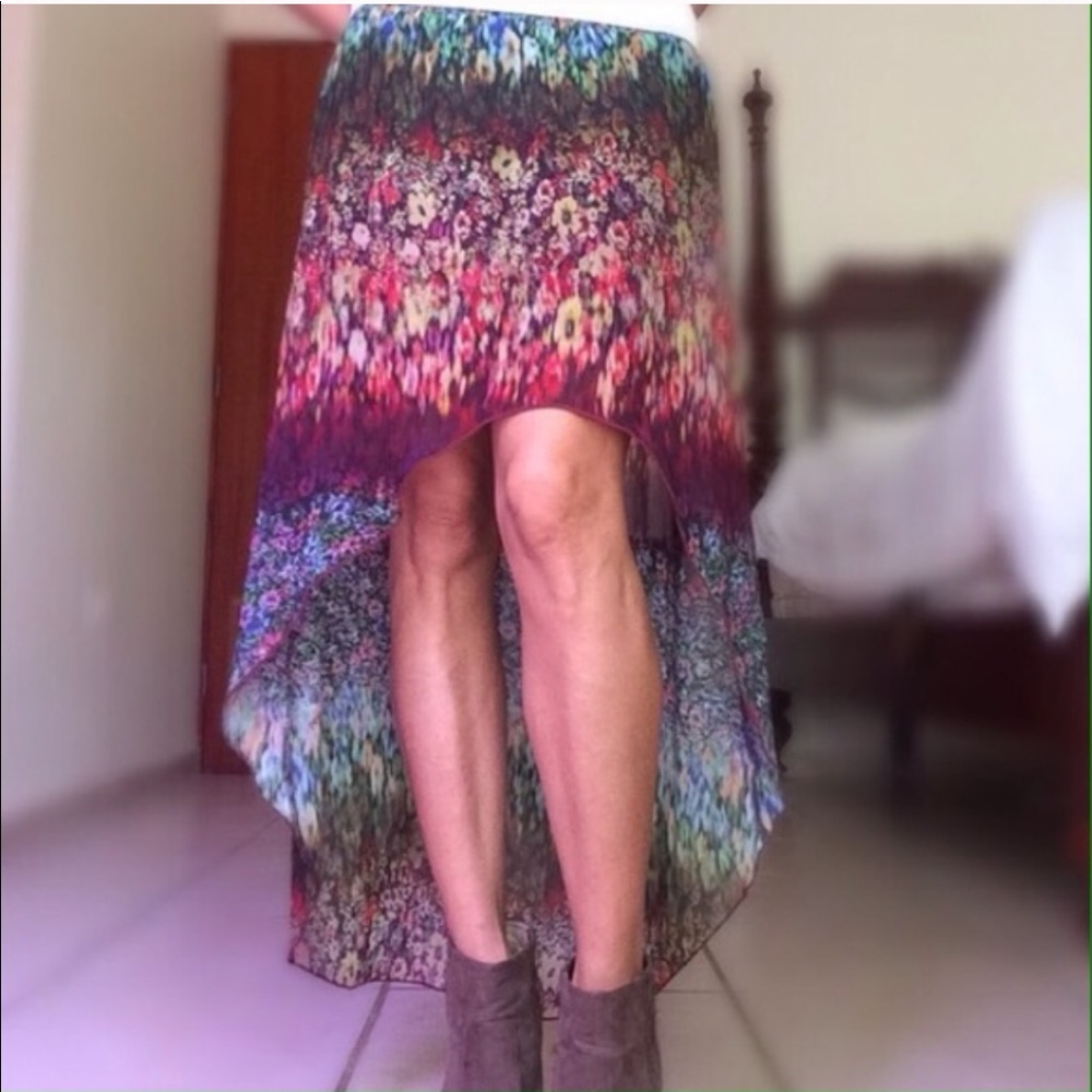 Multi Colored High Low Skirt